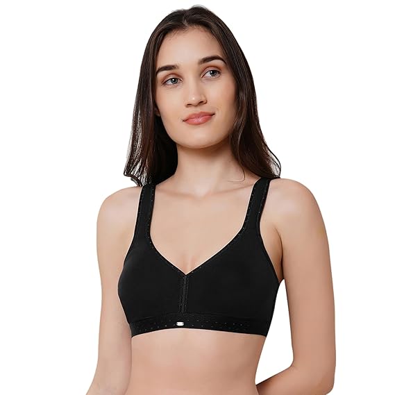 SOIE Women’s Stretch Cotton T-Shirt Bra – Full Coverage, Non-Padded & Non-Wired